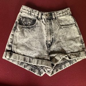 AMERICAN APPAREL Black Acid Wash Shorts
